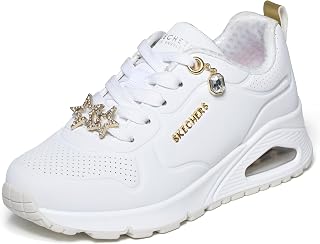 Skechers Kids Uno Gen1 Sneaker, White/Gold, 12.5 Little Kid