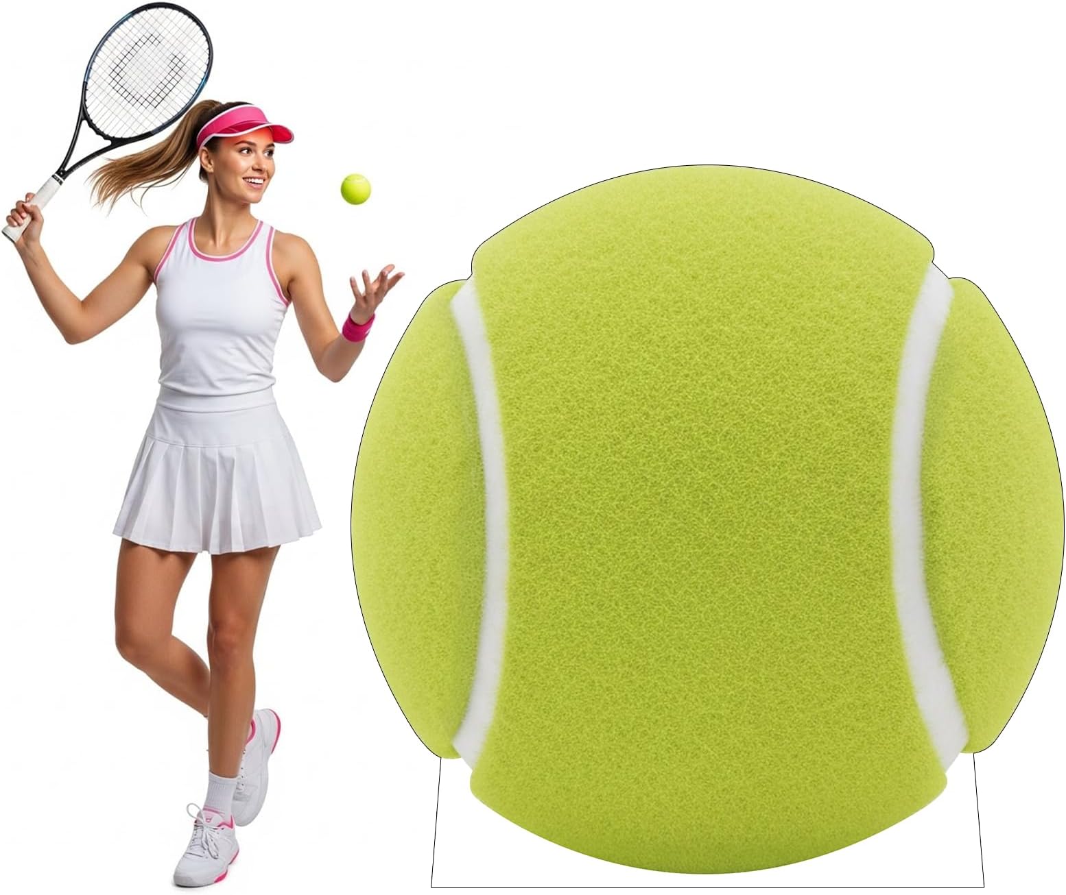 Tennis Cardboard Cutout, 4FT Life Size Cutouts Decor for Sports Themed Party Backdrop, Photo Booth Props, Birthday Table Centerpieces, Tennis Game Stand Up Display