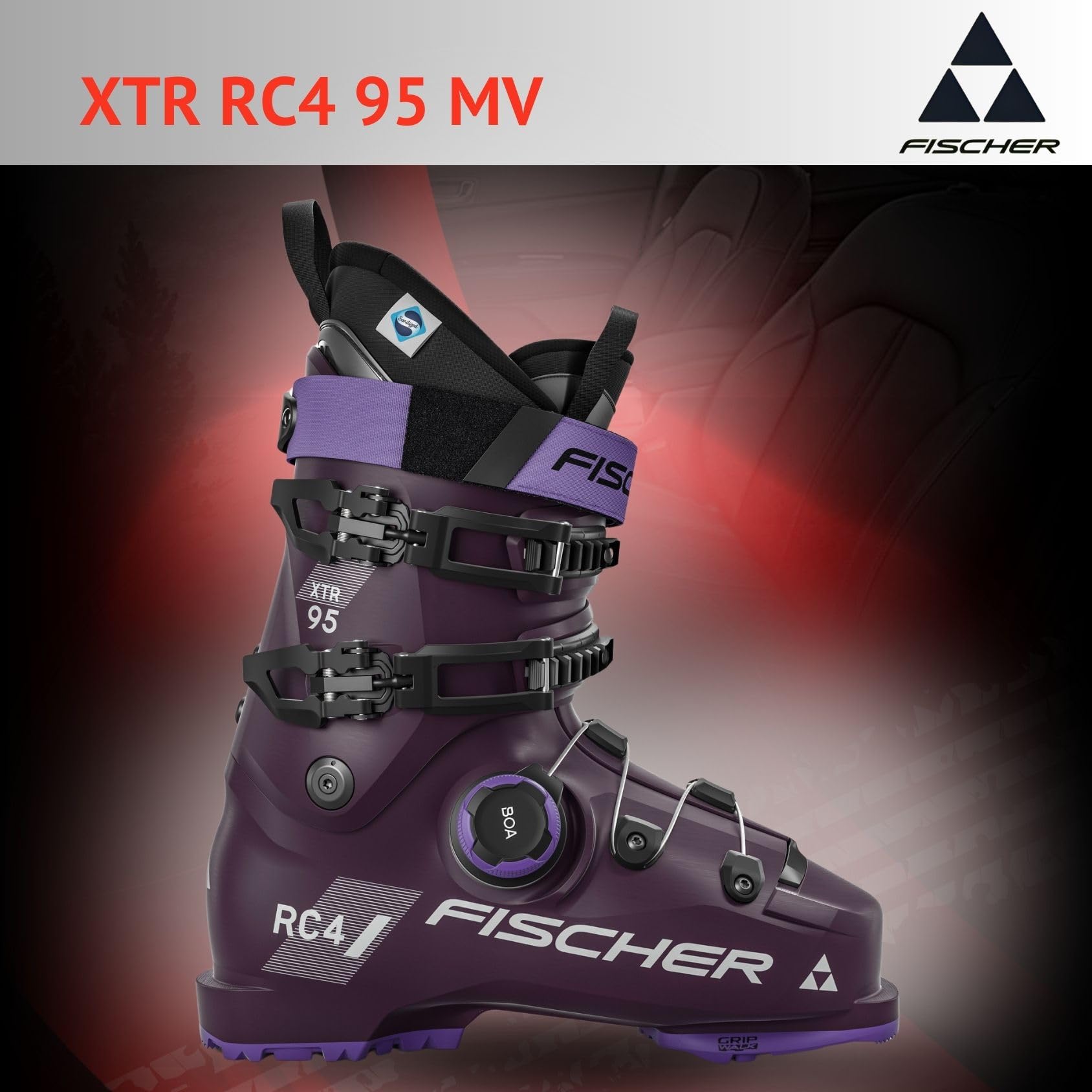 Fischer Damen Skischuhe Skistiefel Alpinskischuhe Alpin-Skistiefel Alpinstiefel für Frauen XTR RC4 95 MV - Flex 95 - GripWalk - Allmountain - für fortgeschrittene Fahrer