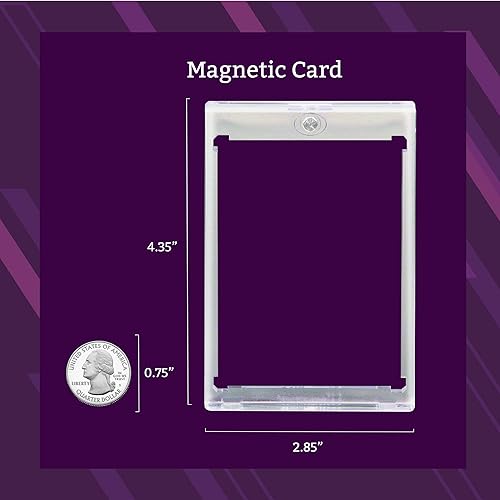 Miniatura 2 de Portatarjetas magnético de 25 quilates compatible con tarjetas intercambiables, 35 portatarjetas One Touch, 2-12 pulgadas x 3-12 pulgadas, funda