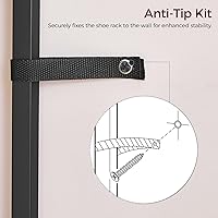 Vista 6 de Organizador de zapatos estrecho de 8 niveles, almacenamiento de zapatos alto y delgado para espacios pequeños, capacidad para 8-16 pares, estante