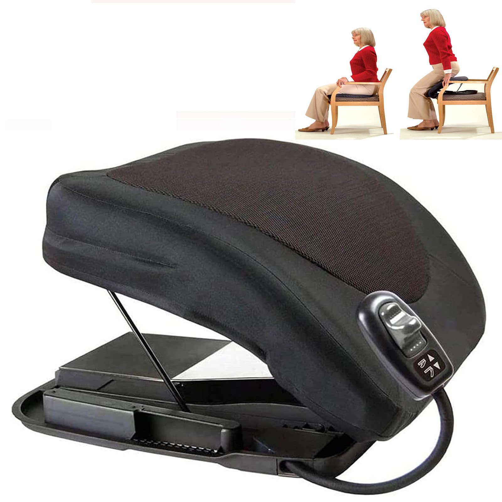 Coussin de Levage électrique de qualité supérieure, Dispositif de Levage de Chaise, Coussin d'assistance de siège réglable,Charge de 125 kg, pour Personnes âgées et Enceintes