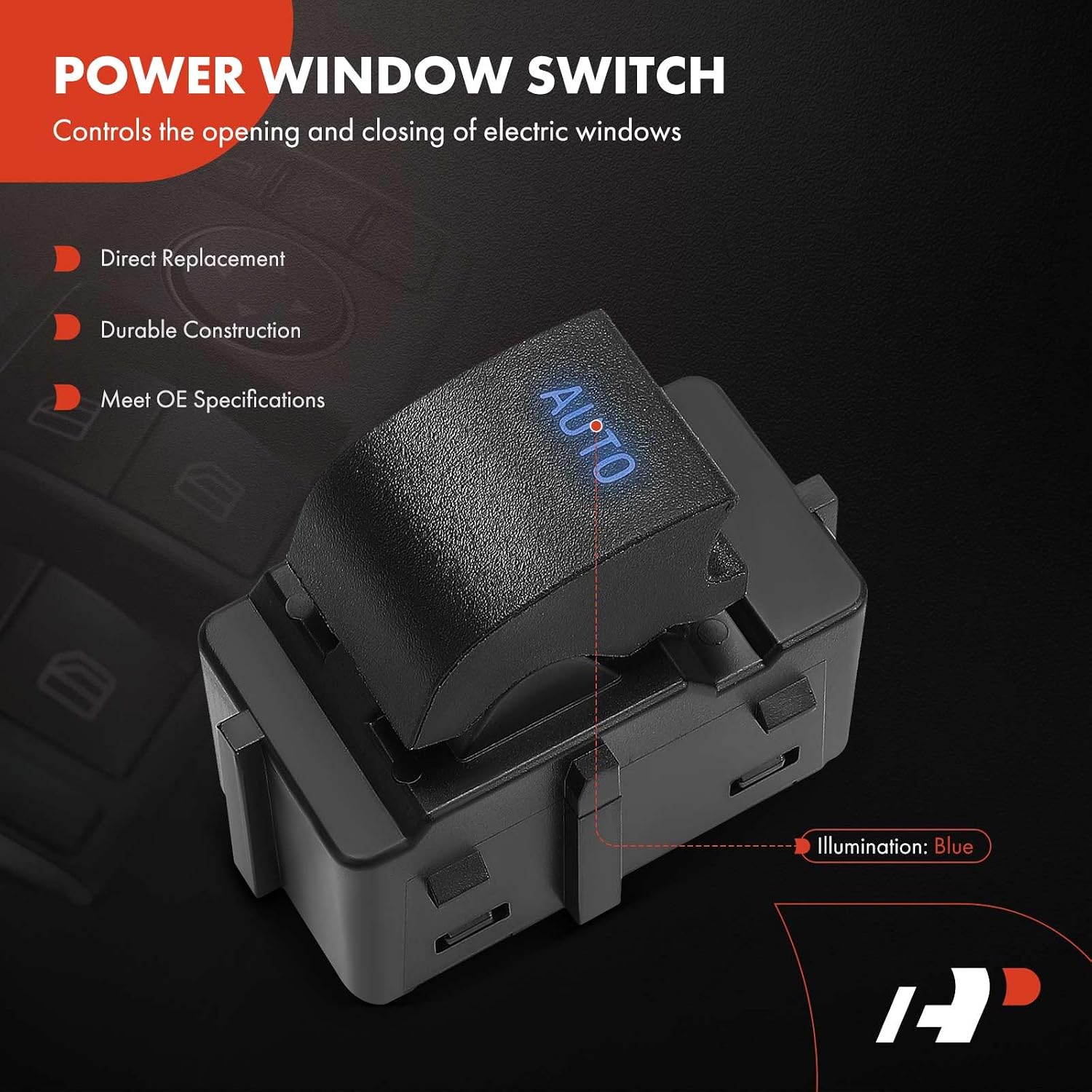 A-Premium Front Right Passenger Side Power Window Switch | Compatible with Ford F-150 F150 2011 2012 2013 2014, Replaces BL3Z14529AA