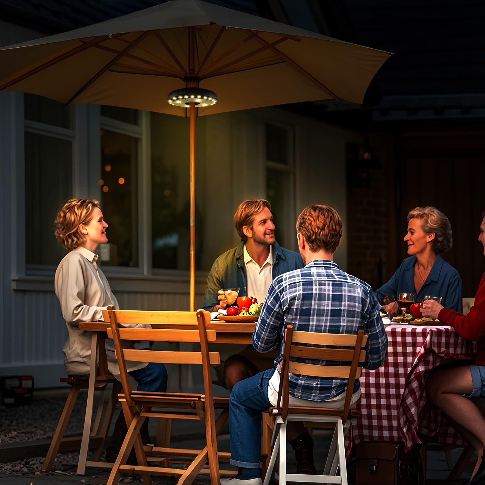 Luce a LED ricaricabile tramite USB, luce bianca fredda, illuminazione esterna senza fili per ombrelloni da giardino, paralumi da appendere e decorazione a bordo piscina
