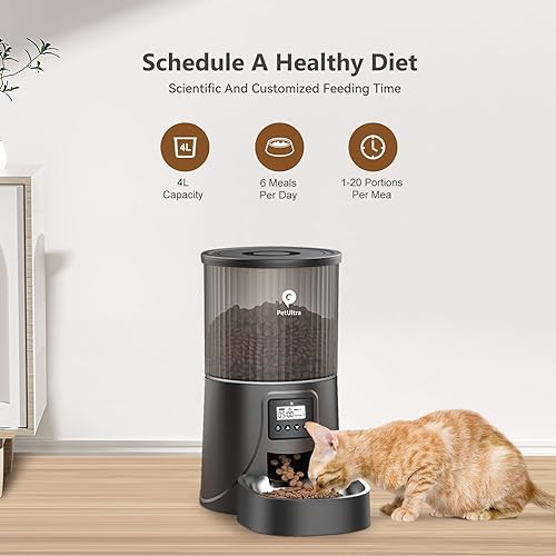 Miniatura 3 de Dispensador automático de alimentos para gatos, alimentador automático para gatos, control de porciones programable, alimentadores automáticos para