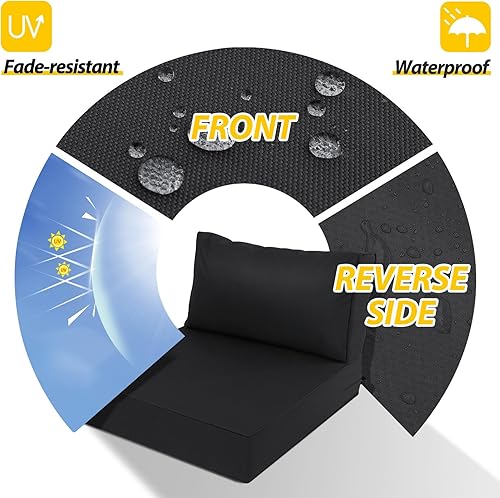 Miniatura 3 de AAAAAcessories Cojines de asiento profundo para exteriores para muebles de patio, cojines de repuesto resistentes al agua para sillas de patio, 24 x