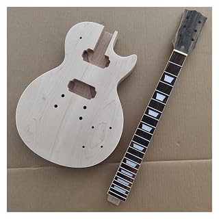 TSTS Corps Guitare inachevé 1 Ensemble De Cou De Guitare Inachevé Et Arrière Un Morceau De Corps en Acajou pour Kit De Guitare De Style LP Kit Construction Guitare - Les Beatles, Paul McCartney, John Lennon, RIngo Starr, George Harrison