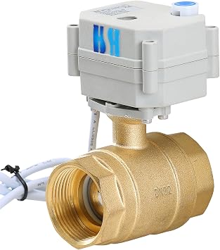 1-1/4 inch 1.25" NPT 2 Way 12VDC Brass Reverse Polarity 2 Wires On/Off Motorized Electrical Ball Valve
