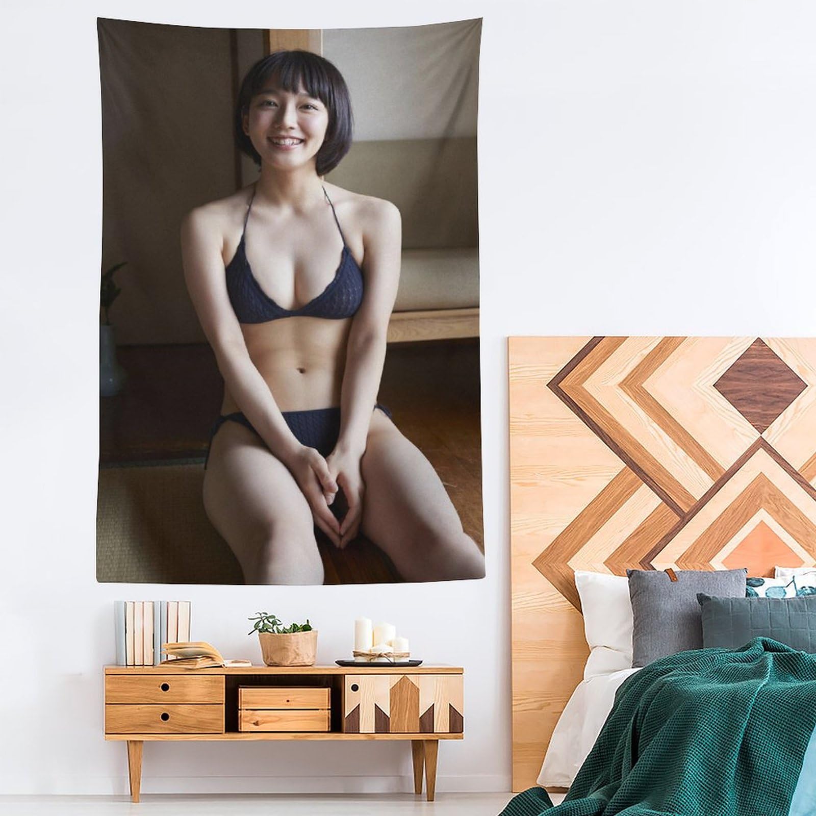Amazon.co.jp: 吉岡里帆 黒ビキニ 写真 (19) タペストリー 印刷