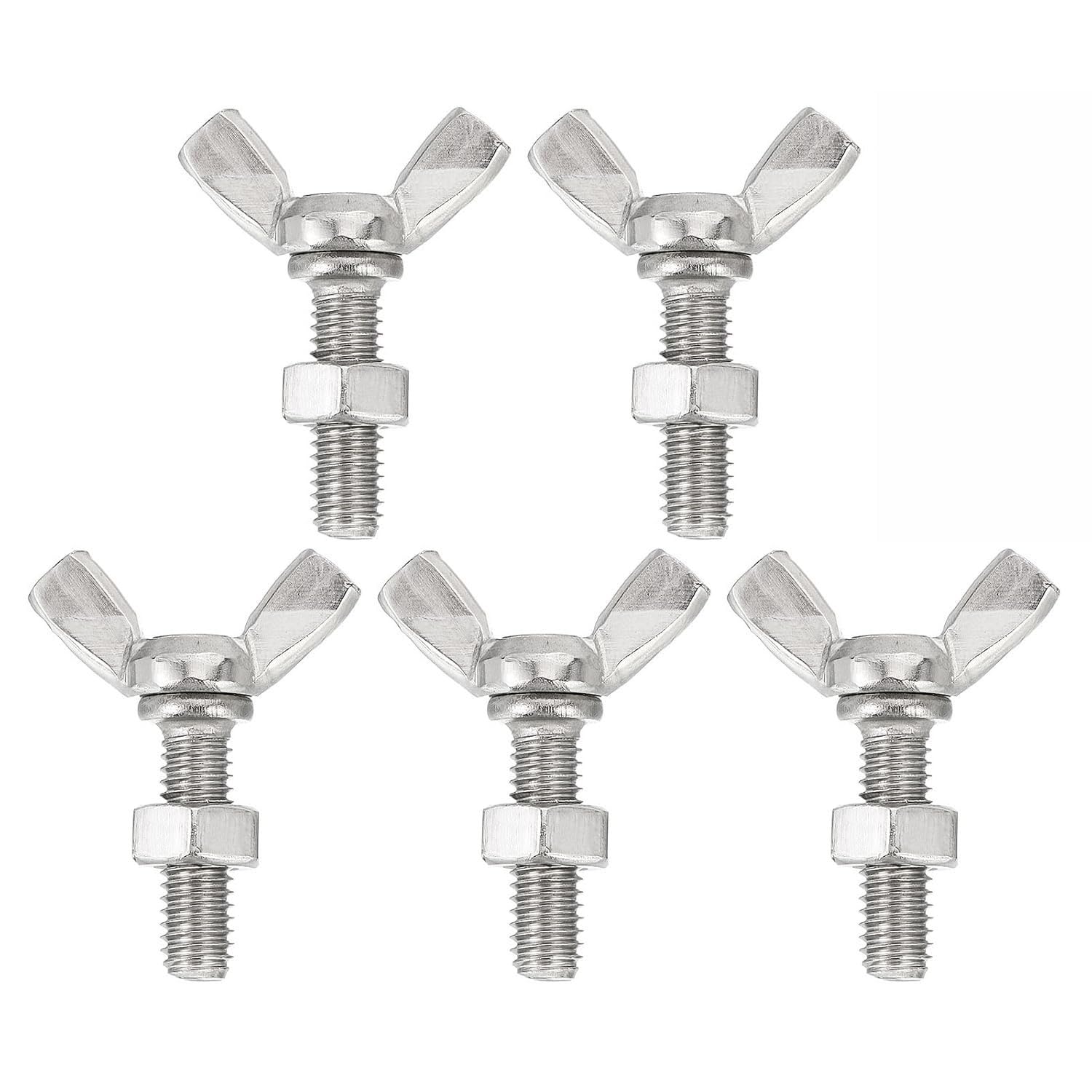 Écrous à oreilles M5x95mm avec vis papillon et rondelles en acier inoxydable pour fixation