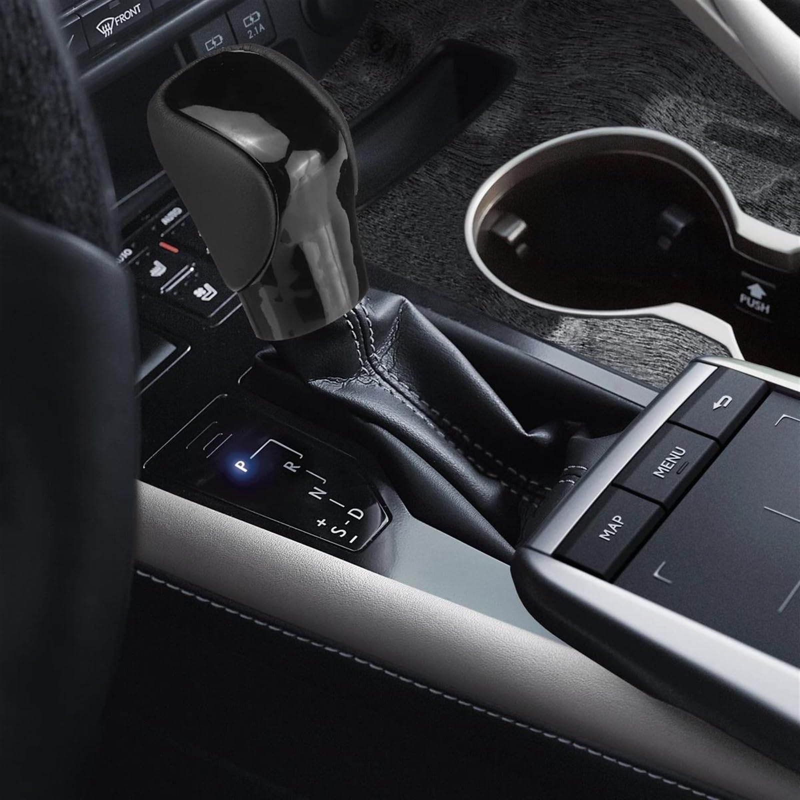 Shift Knob Genuine Feel PU Leather Automatic Gear Replacement For