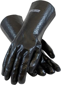 ProCoat 58-8040R PVC Dipped Glove with Interlock Liner and Semi-Rough Finish, 14"