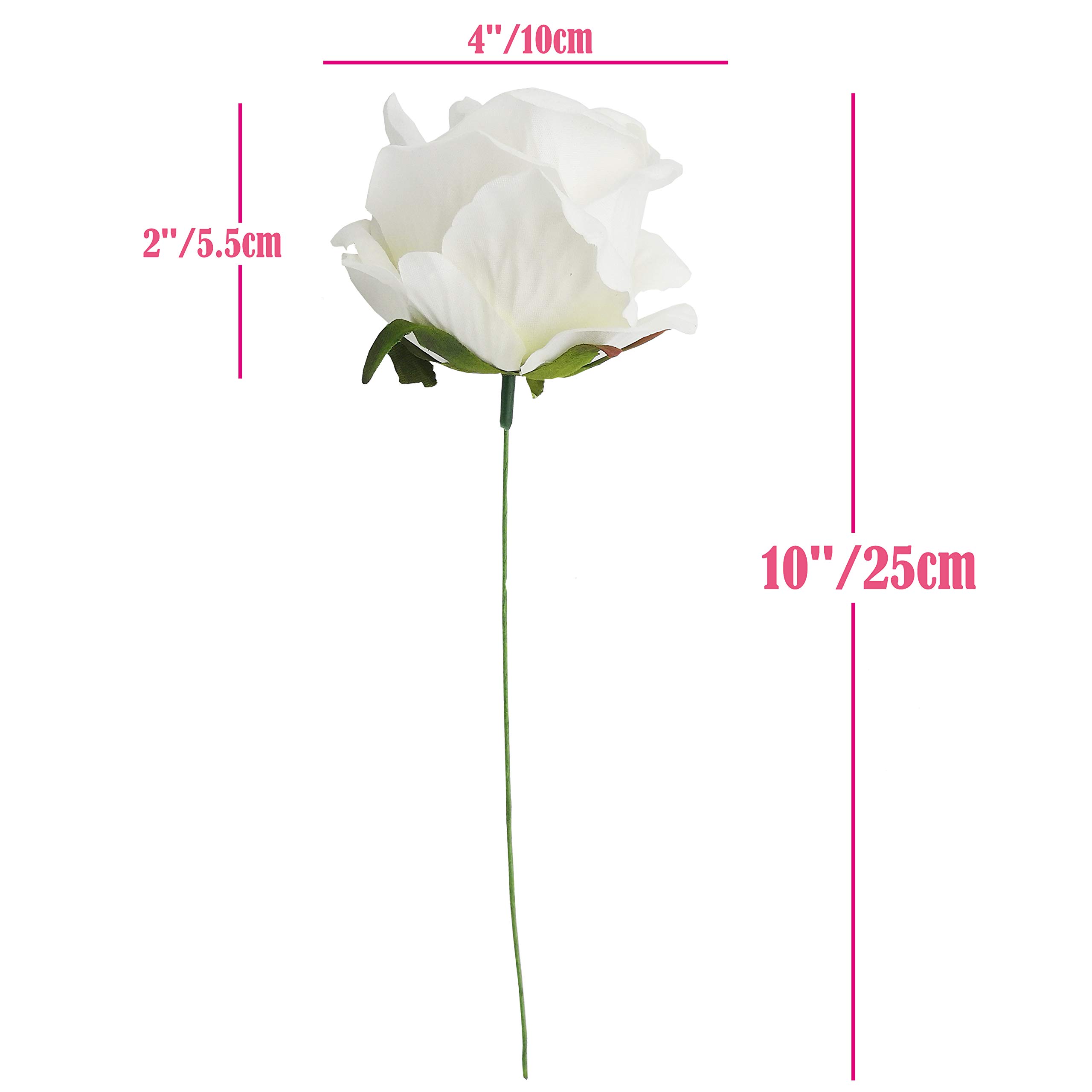 cnKnight Rosa artificiale all'ingrosso alla rinfusa 100pcs 10'' velluto seta rosa con gambo filo reale cercando fiore falso per matrimonio bouquet da sposa decorazione casa fiore parete capelli