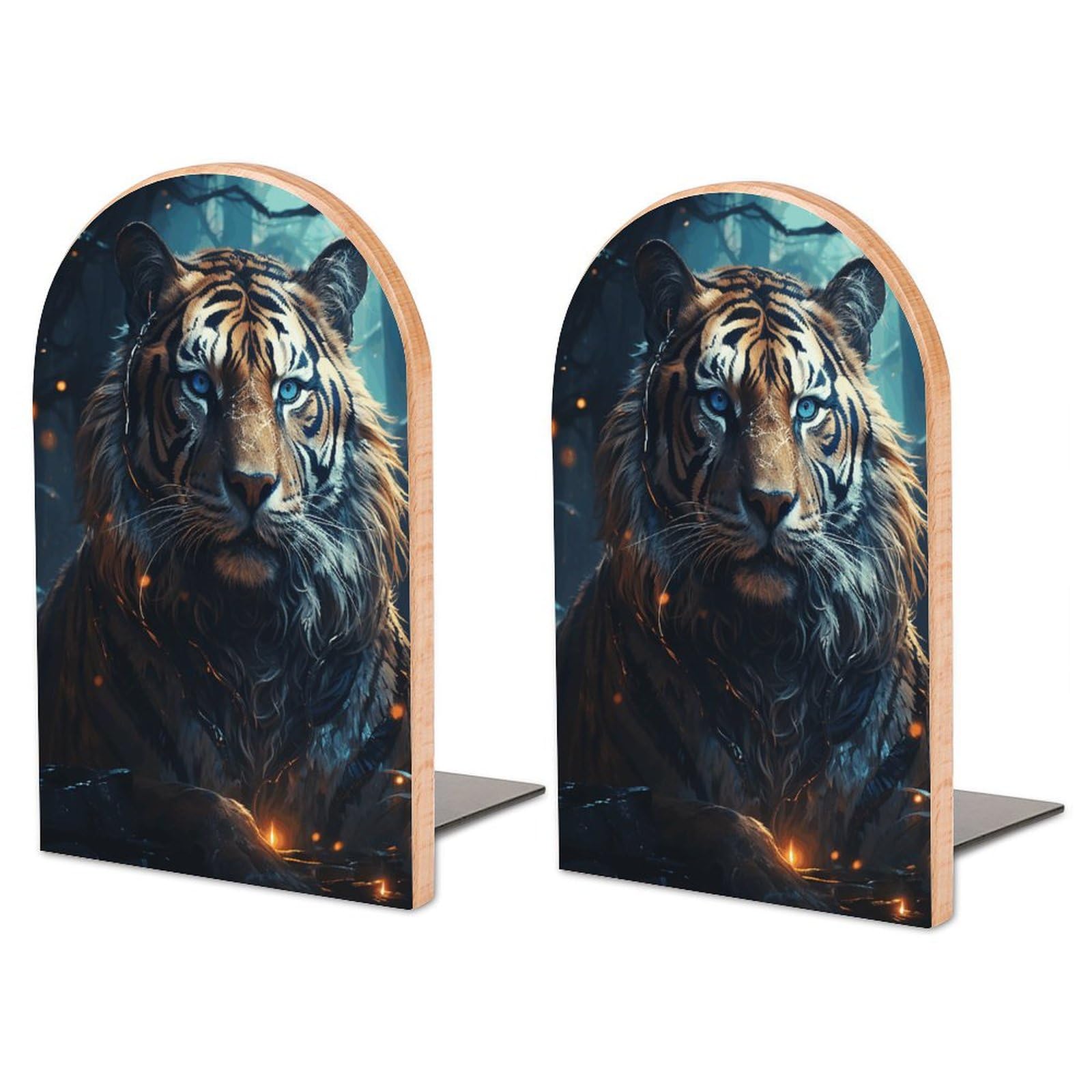 Serre-livres réglables en bois de hêtre tigre déco maison moderne