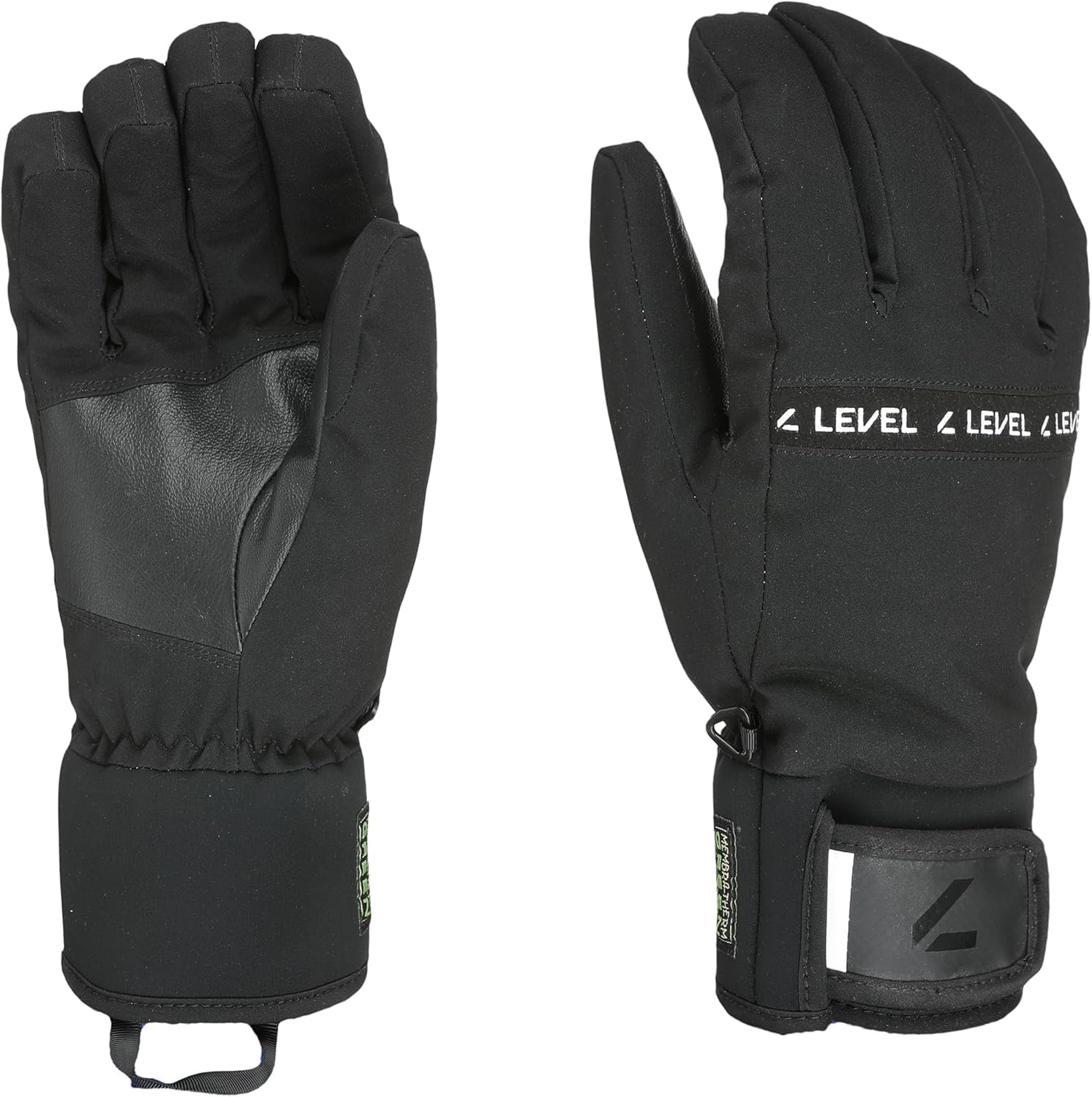 Level Hawk Herren Ski- und Snowboardhandschuhe mit kurzer Manschette und verstellbarem Riemen, Thermo-Winterhandschuhe