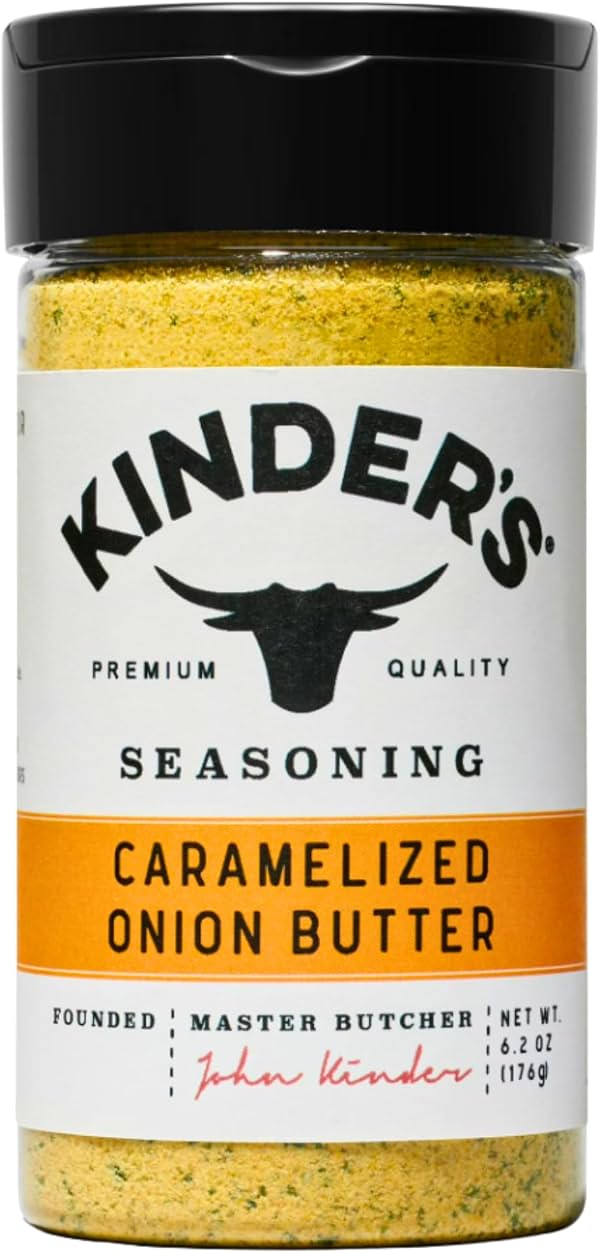 Condimento y Sazonador de Mantequilla de Cebolla Caramelizada para Bistec, 6.2 oz | Condimento de mantequilla de cebolla dulce y salado con cebolla tostada y mantequilla real para bistec, hamburguesas, pollo y verduras