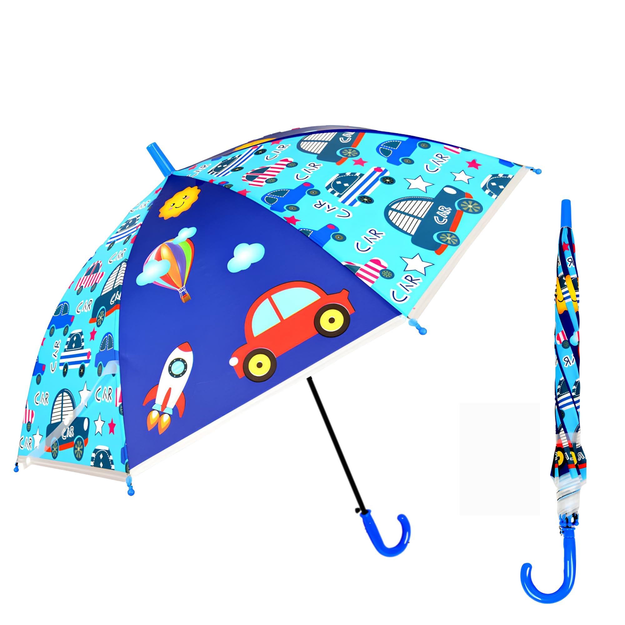 Crackles Kids Umbrella for Rain | Umbrella with Cute Cartoon Print | One Click Open | Child Safe Rounded Tips | Lightweight School Non-Foldable Stylish Umbrella for Boys & Girls and Women-image-46