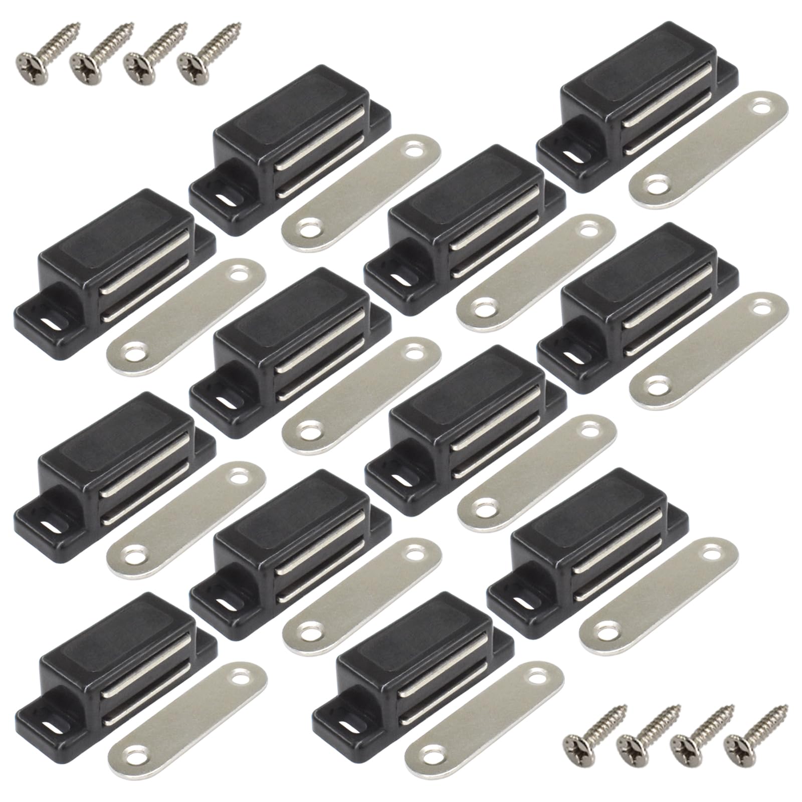 Magnetic Cabinet Catches - 12 Pack with Screws -9