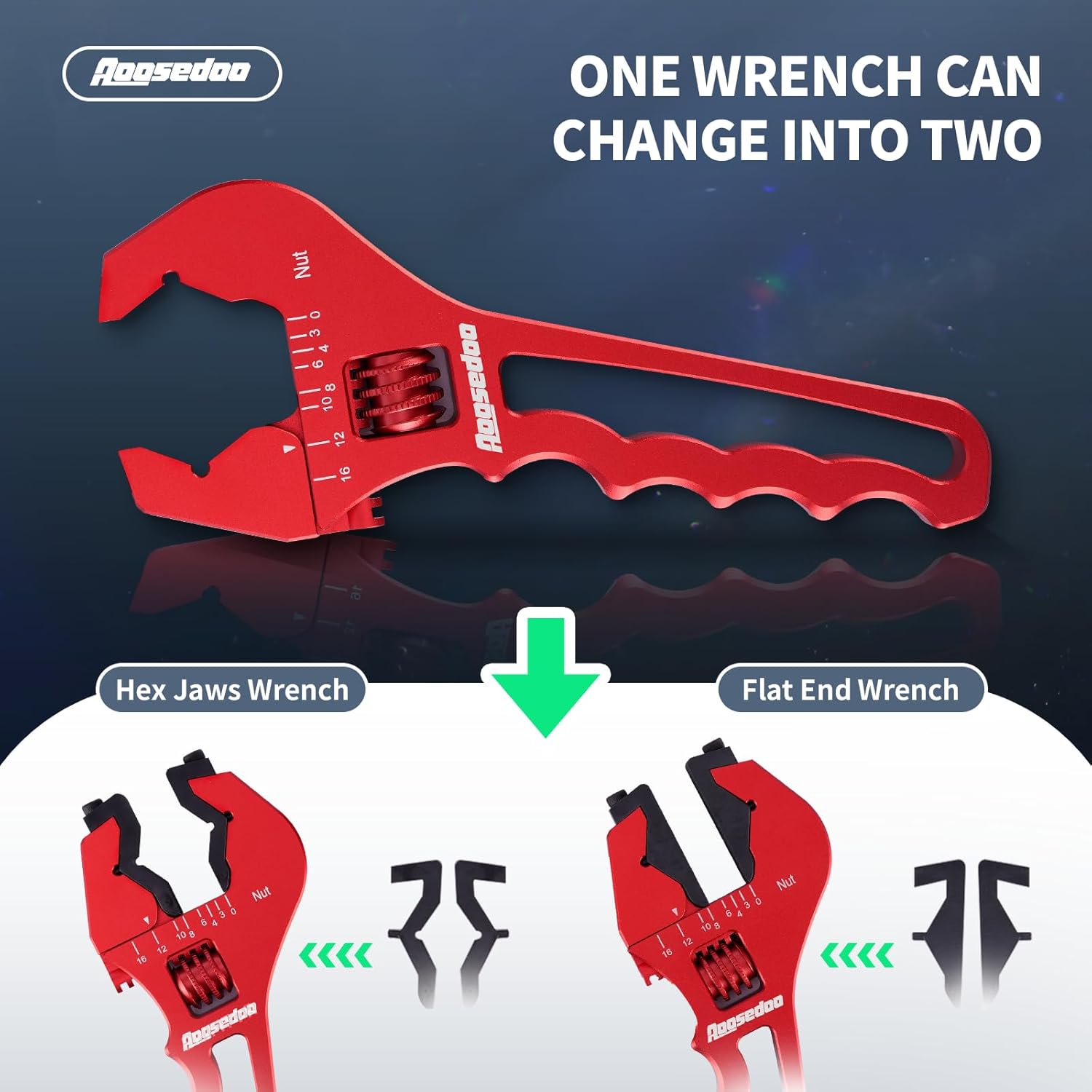 AN Fitting Wrench AN Fitting Tool AN Hose Fitting Wrench For 3AN-16AN Fittings Lightweight Aluminum Red (With Anti-scratching Jackets) - Image 4
