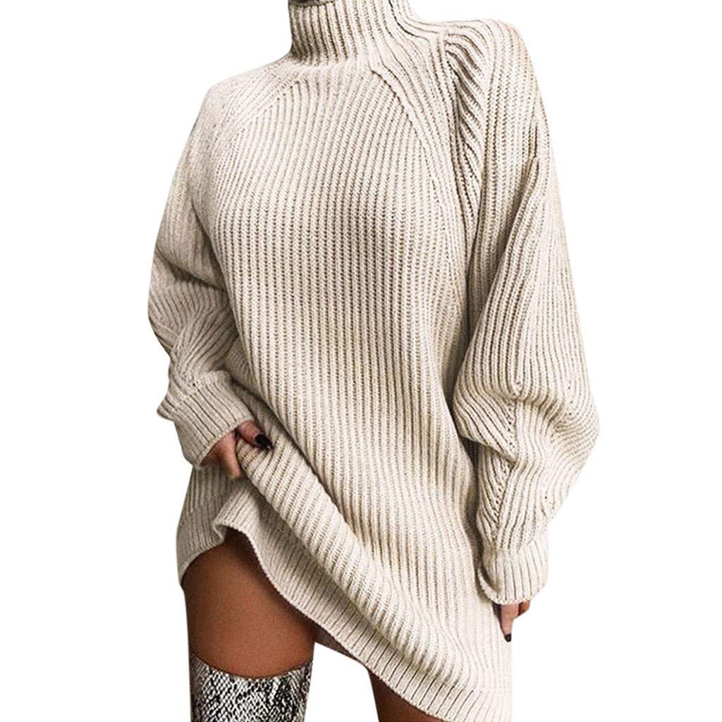 knee length dresses for ladies Women's Beige Maxi Knitted Mohair Jumper Dress| Modest Winter Outfits –  Femme Couture main image 0