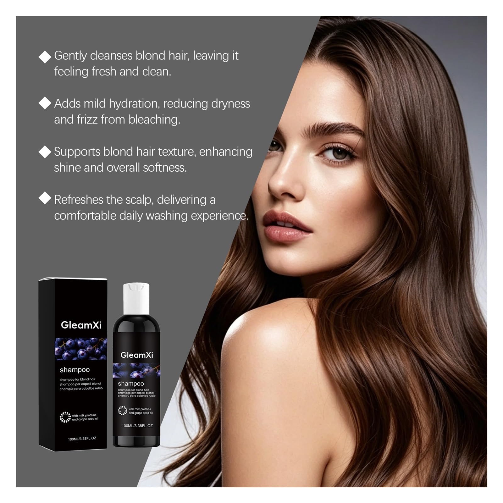 Shampoo for Capelli Biondi | Appositamente formulato for capelli decolorati biondo chiaro(3pcs)