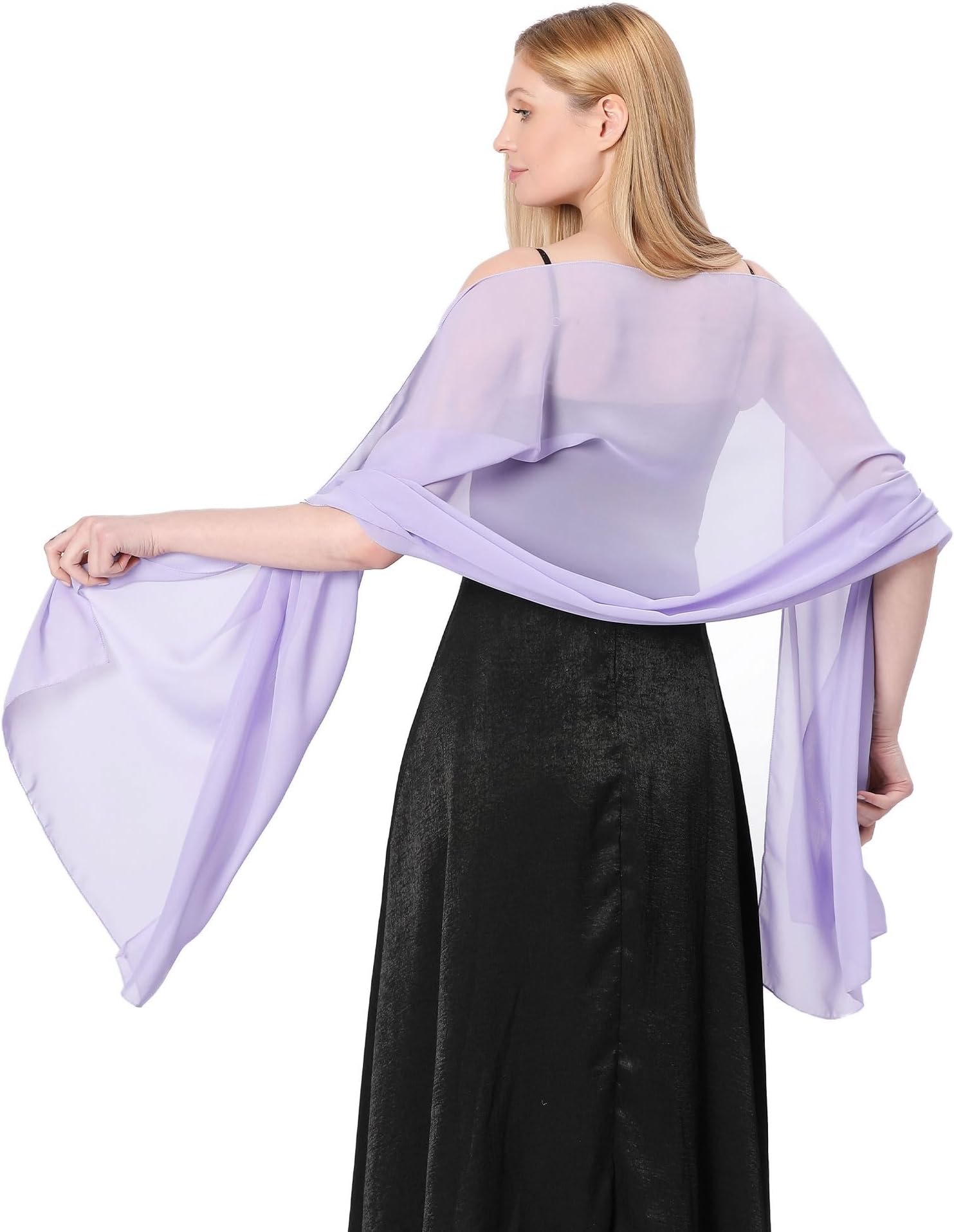 Women Solid Shawl Chiffon Soft Wraps Lightweight Elegant Long Scarf Wedding Party Gift Gown Accessories Evening Dresses