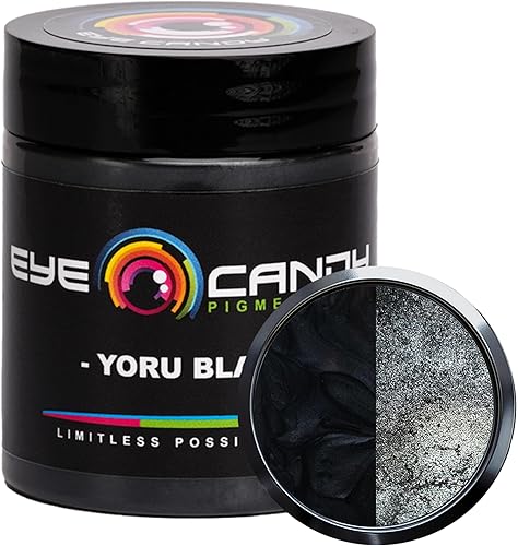 Eye Candy Pigmento en polvo de mica prémium "Yoru Black" (0.88 oz), aditivo multiusos para manualidades y manualidades  carpintería, epoxi, resina,