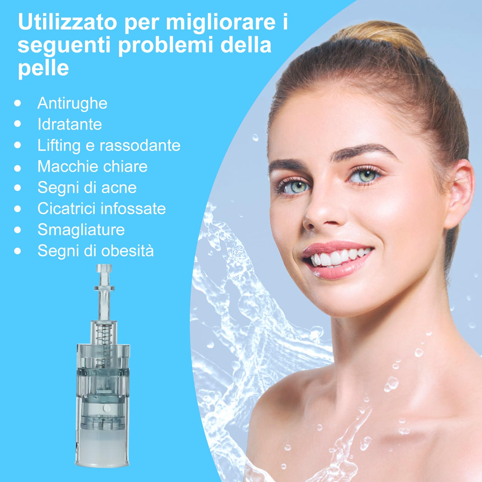 25 Pezzi 16 Pins Cartucce dr pen m8 dermapen Microneedling Pen, progettate per la Dr. Pen Ultima M8, utilizzata per cicatrici da acne, cicatrici approfondite e smagliature