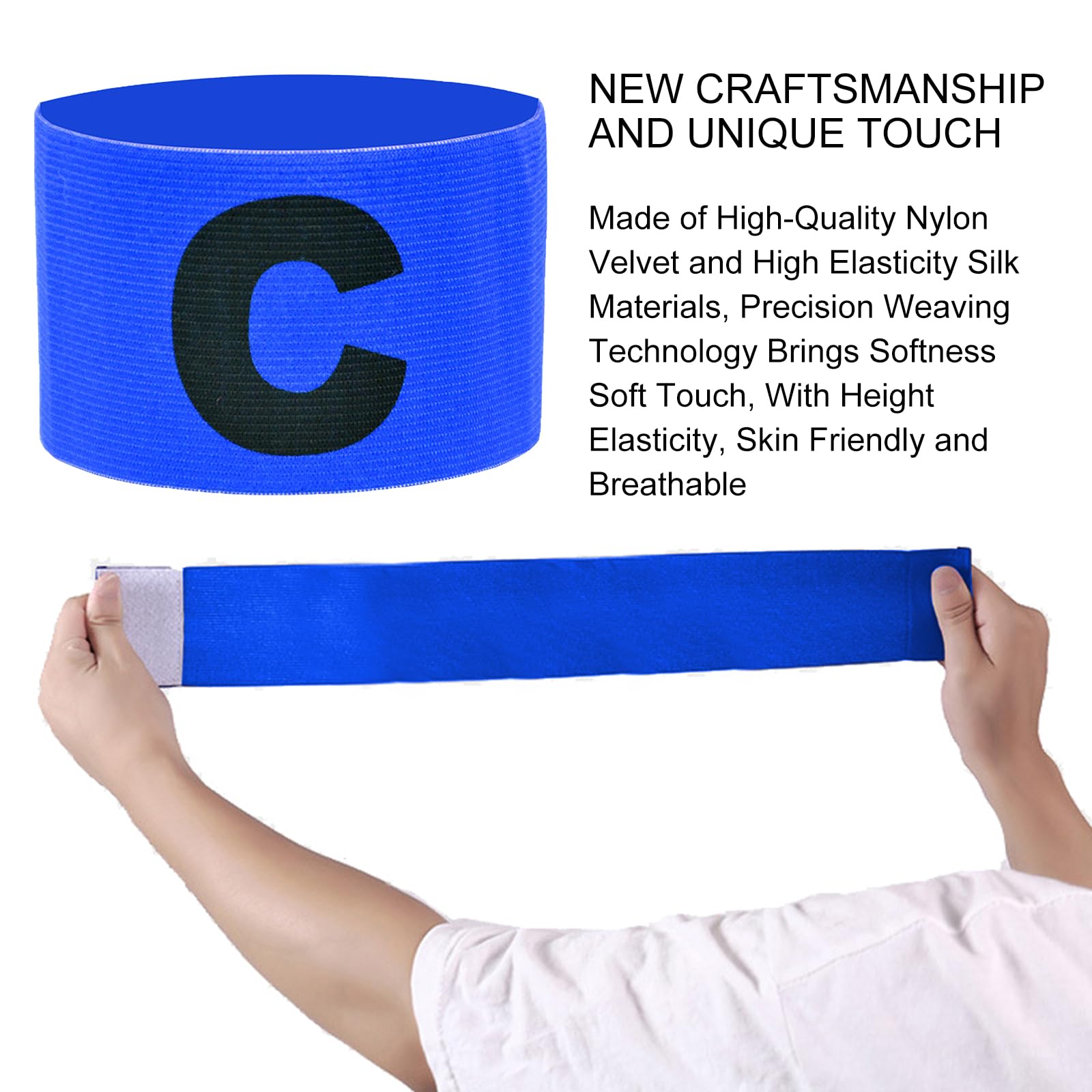 Fascia Da Capitano KARELLS - Bracciale Elastico Per Calcio, Basket, Rugby - Regolabile E Colorato - Foto 8