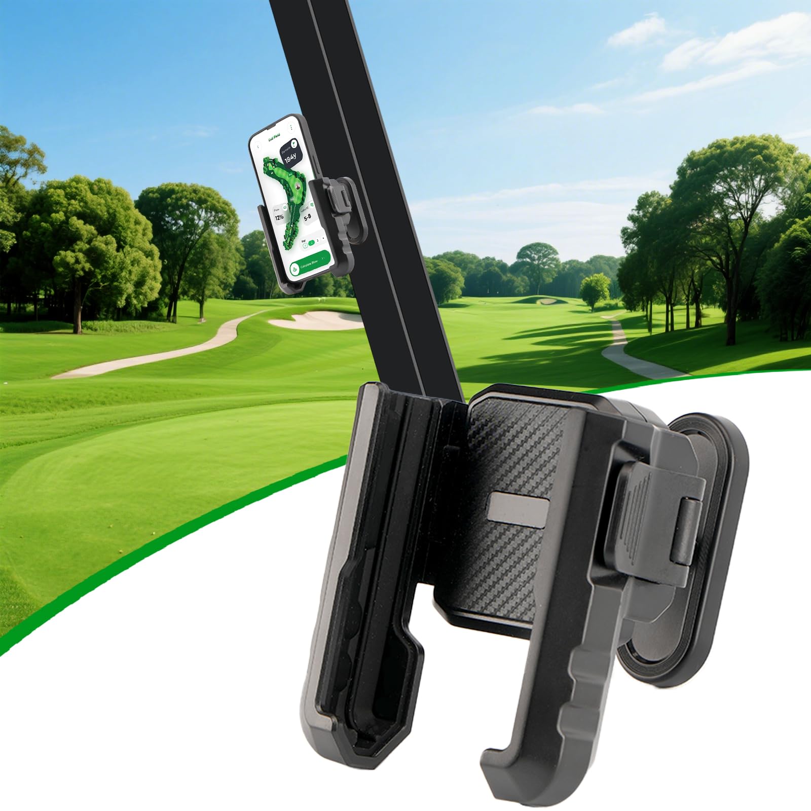 EagleFlight Magnetic Golf Cart Phone Holder - N54 Ultra Strong Magnet,Compatible with EZGO, Club Car & Yamaha Carts, 360° Adjustable, Fits iPhone 15