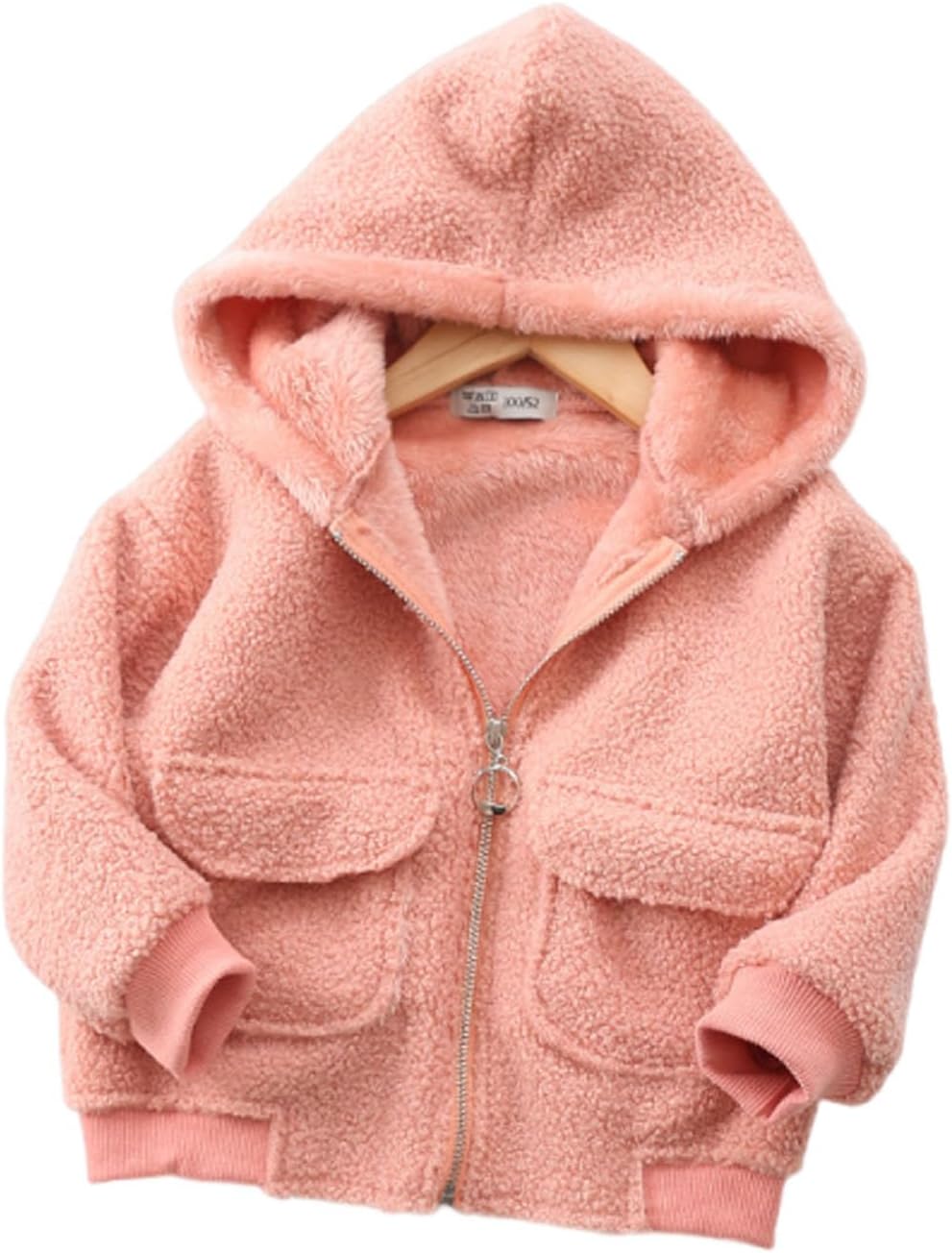 Girls Hoodies Jackets Warm Fleece Full Zip Jacket Wind Resistant Light Outerwear For Walking Winter Kids Coat