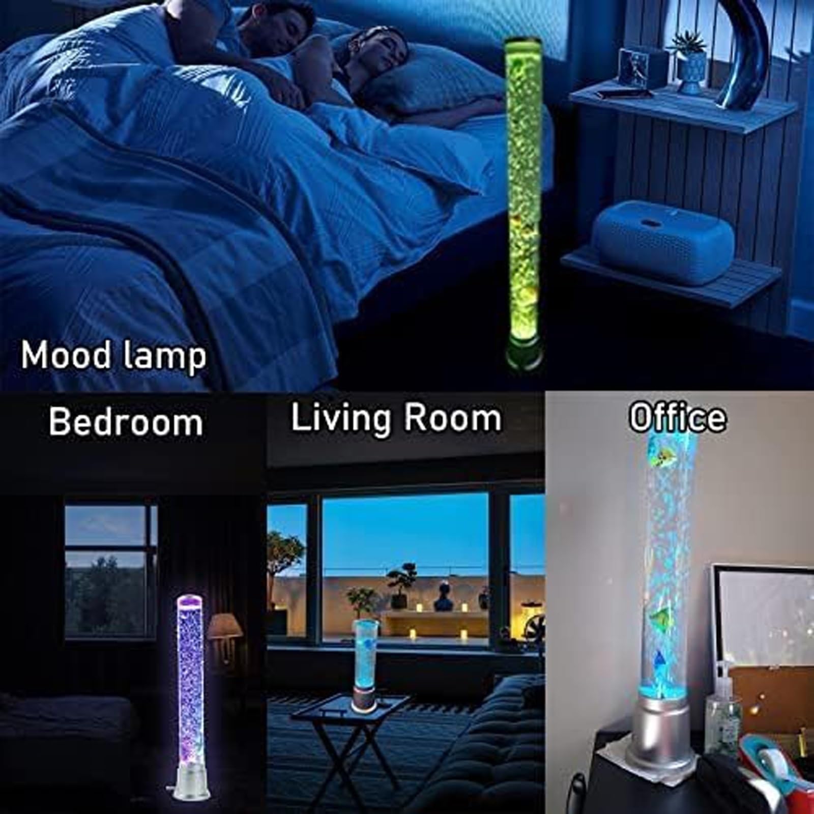 Lampada Lava Con Pesci LED – Acquario Sensoriale Con Bolle E Luci Multicolore, Perfetta Come Luce Notturna Per Bambini E Adulti, Per Camera, Ufficio E Terapie