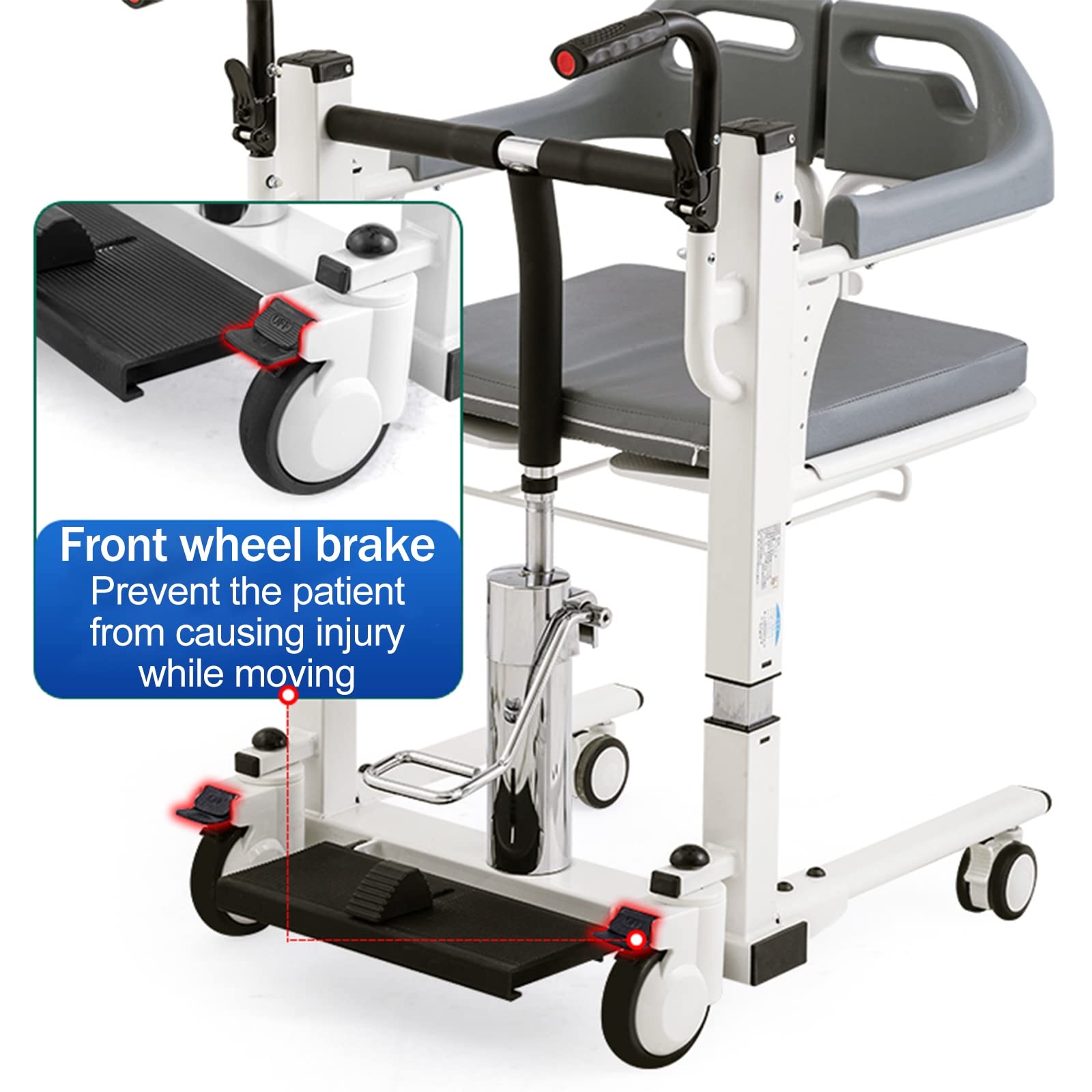 PAYRFV Wheelchair Hydraulic Transfer Chair Handicapped Transport Chair