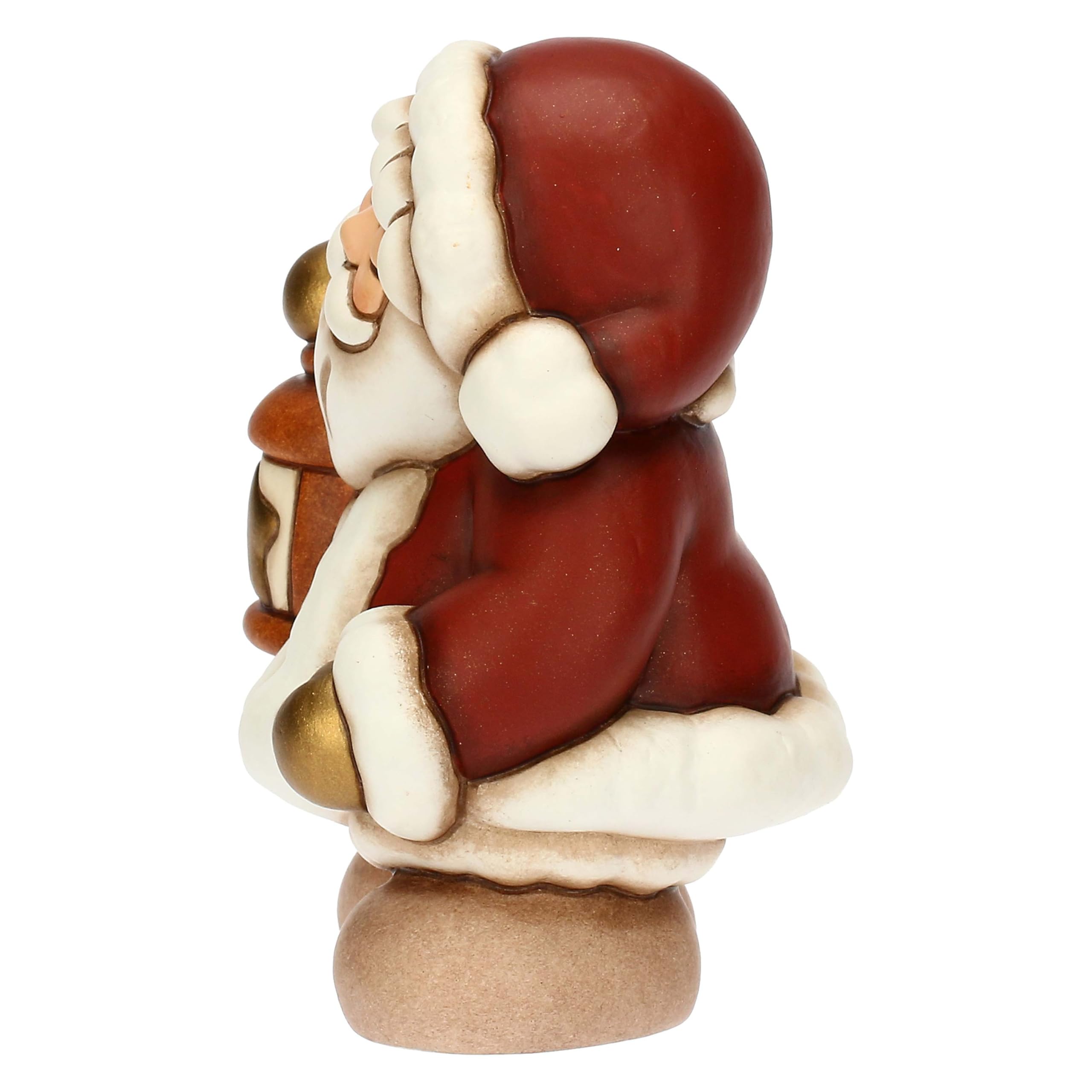 THUN - Babbo Natale con lanterna in ceramica, piccolo - Thunland - 7x6x9,5 cm