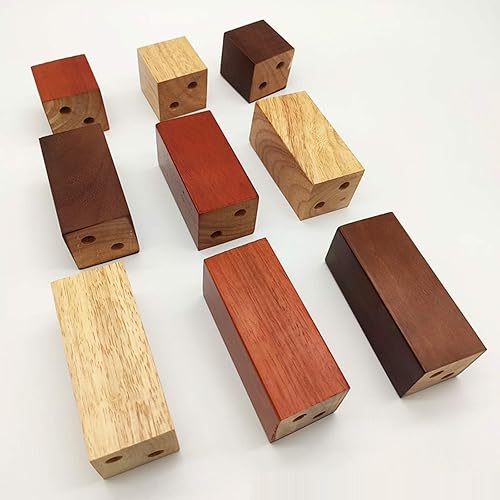 Miniatura 8 de Muebles de madera maciza de roble con patas elevadas, mesa de sofá y patas de silla, patas de gabinete, patas de bloque de madera, 3 colores, con