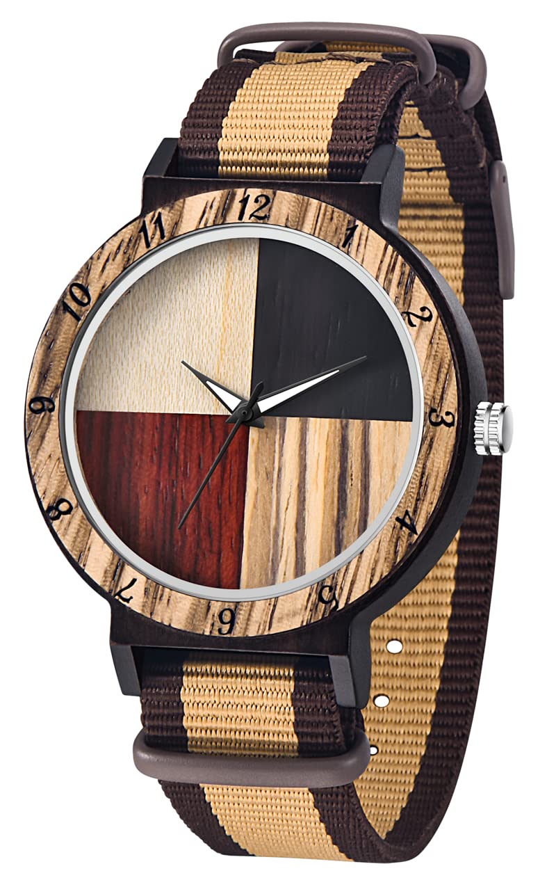 Inverted Geometric Wood Watch Creative Quartz Watch for Men Hand-Made Wooden Watches