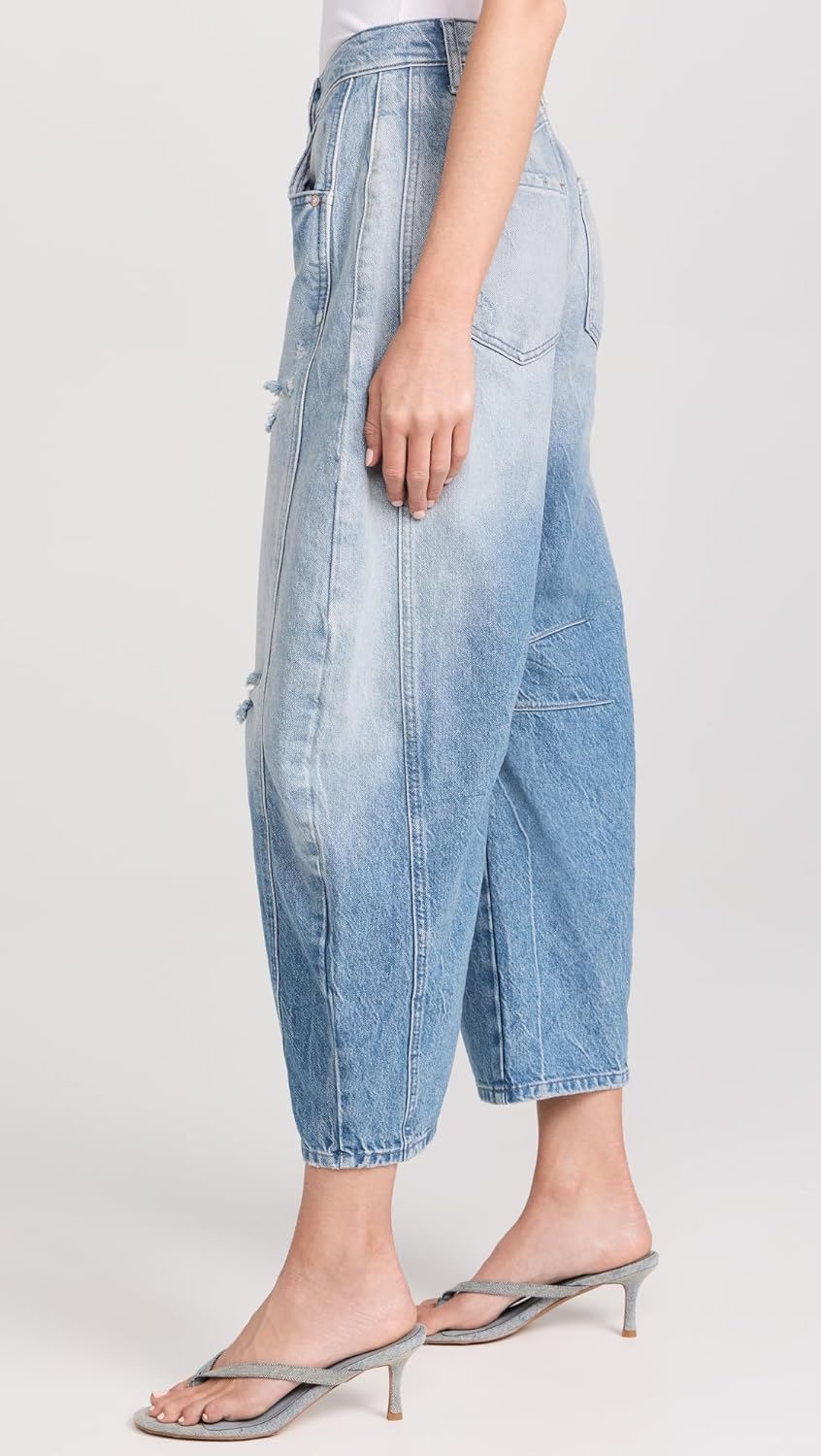 Free People Women's Good Luck Barrel Leg Jeans - Image 4