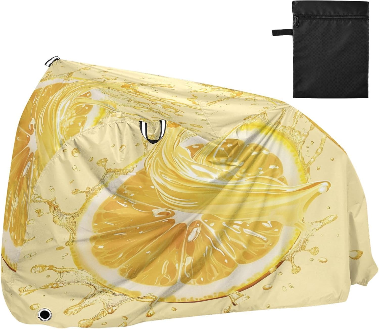ALAZA Lemon Juice Bike Cover Waterproof Outdoor Ebike Bicycle Covers Tarp Protection for 1/2 Bikes, Sun UV Dust Wind Proof