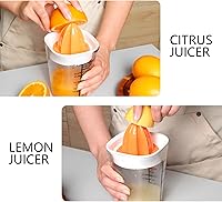 Vista 5 de Citrus Juicer Manual Juicer, Multifunctional Hand Juicer, Lemon Lime Squeezer, 20-Ounce Capacity Orange Juicer (White, Basic)