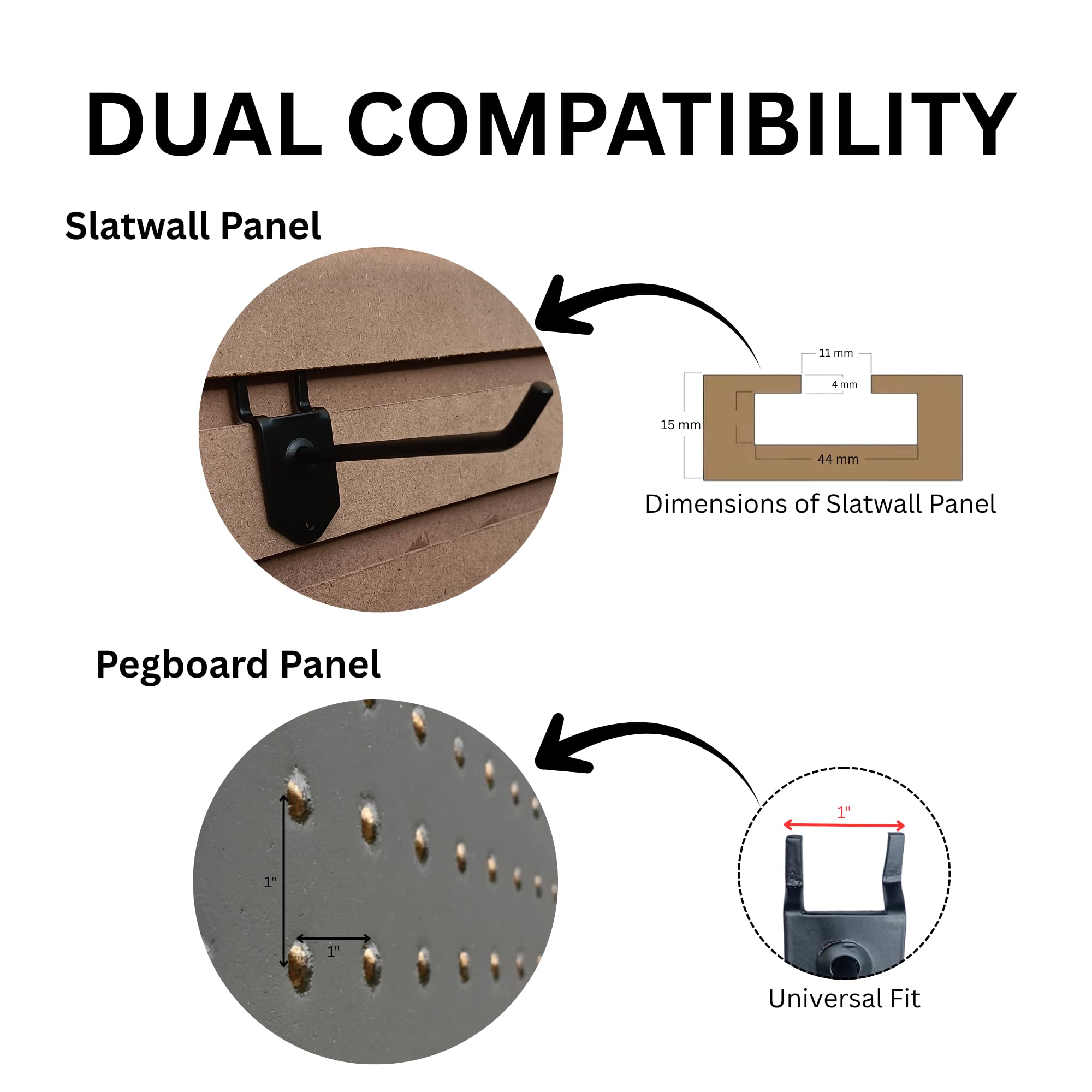 APUS 8" 20 Pcs Pegboard Display Hook | Slatwall Hook | for Display Assortment | Mobile Shops, Garment Stores, Showroom Hangings and Organising | Alloy Steel Pegboard Hook (Black) 1