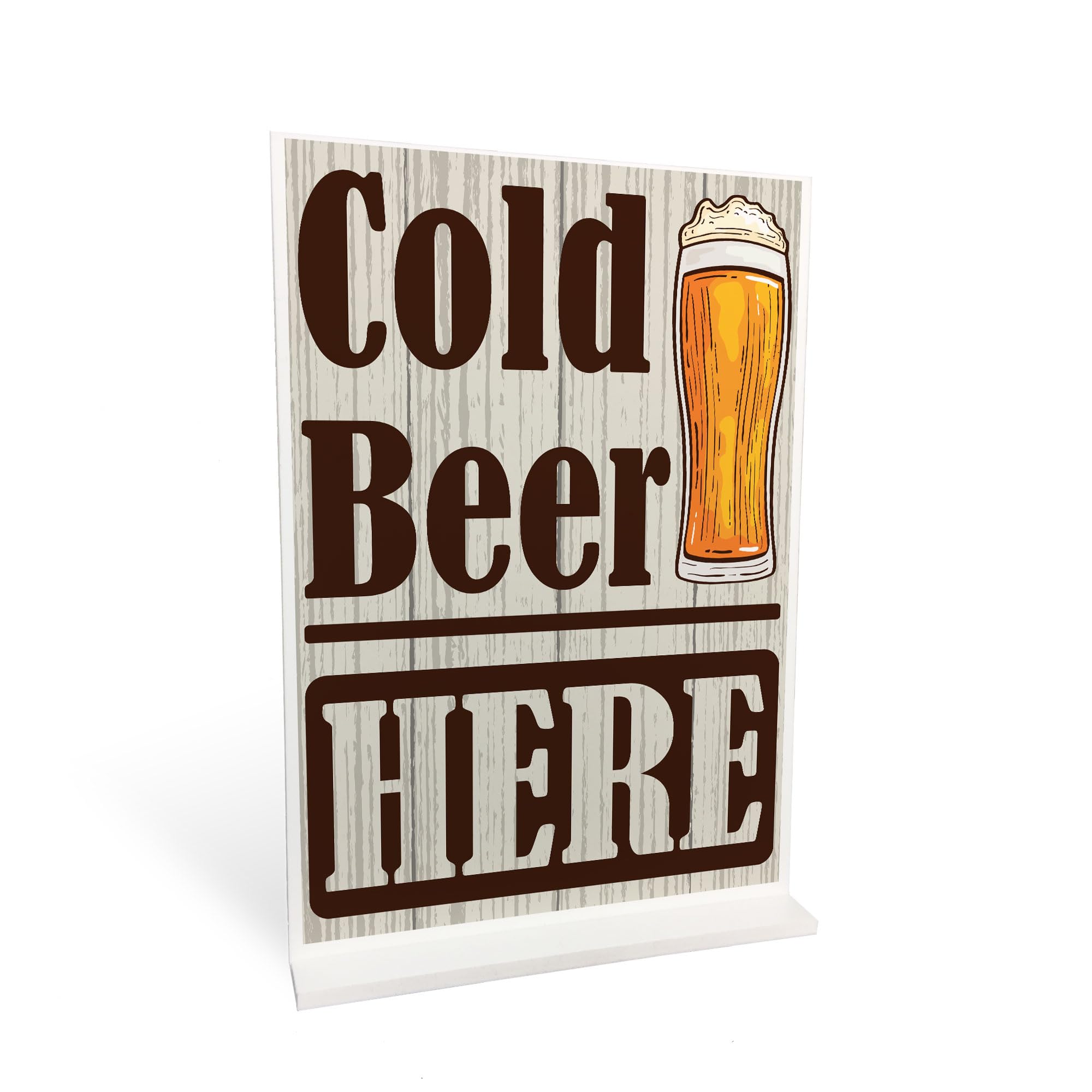 Red Ocean COLD BEER HERE Standing Plaque Home Bar Sign Beer Alcohol Gift For Men Women Friendship Gifts