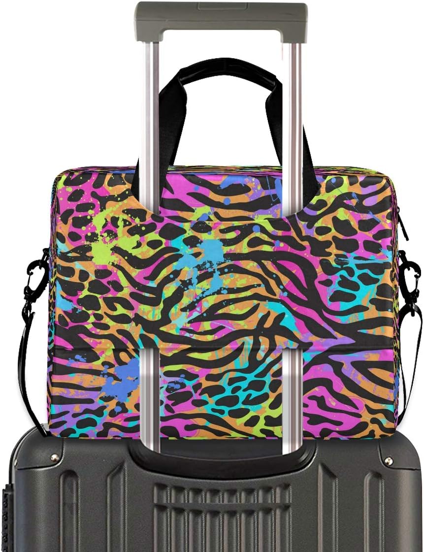 Laptop Bag Colorful Leopard Skin Laptop Sleeves Case for 13 14 15.6 Inch Computer Tablet Briefcases Carrying Case Shoulder Bag for Work