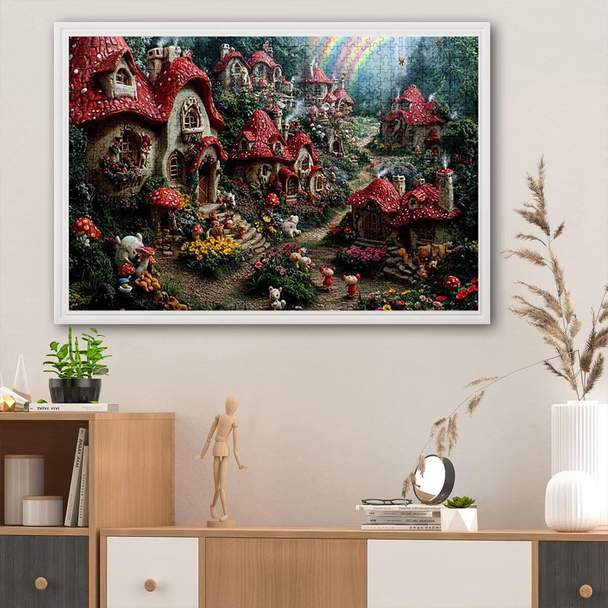 Puzzle 2000 sztuk las dla dorosłych, drewniane puzzle grzybowe dla dorosłych, trudne drewniane łamigłówki, rodzinne gry edukacyjne, łamigłówki z pudełkiem na prezent do dekoracji domu, prezent dla