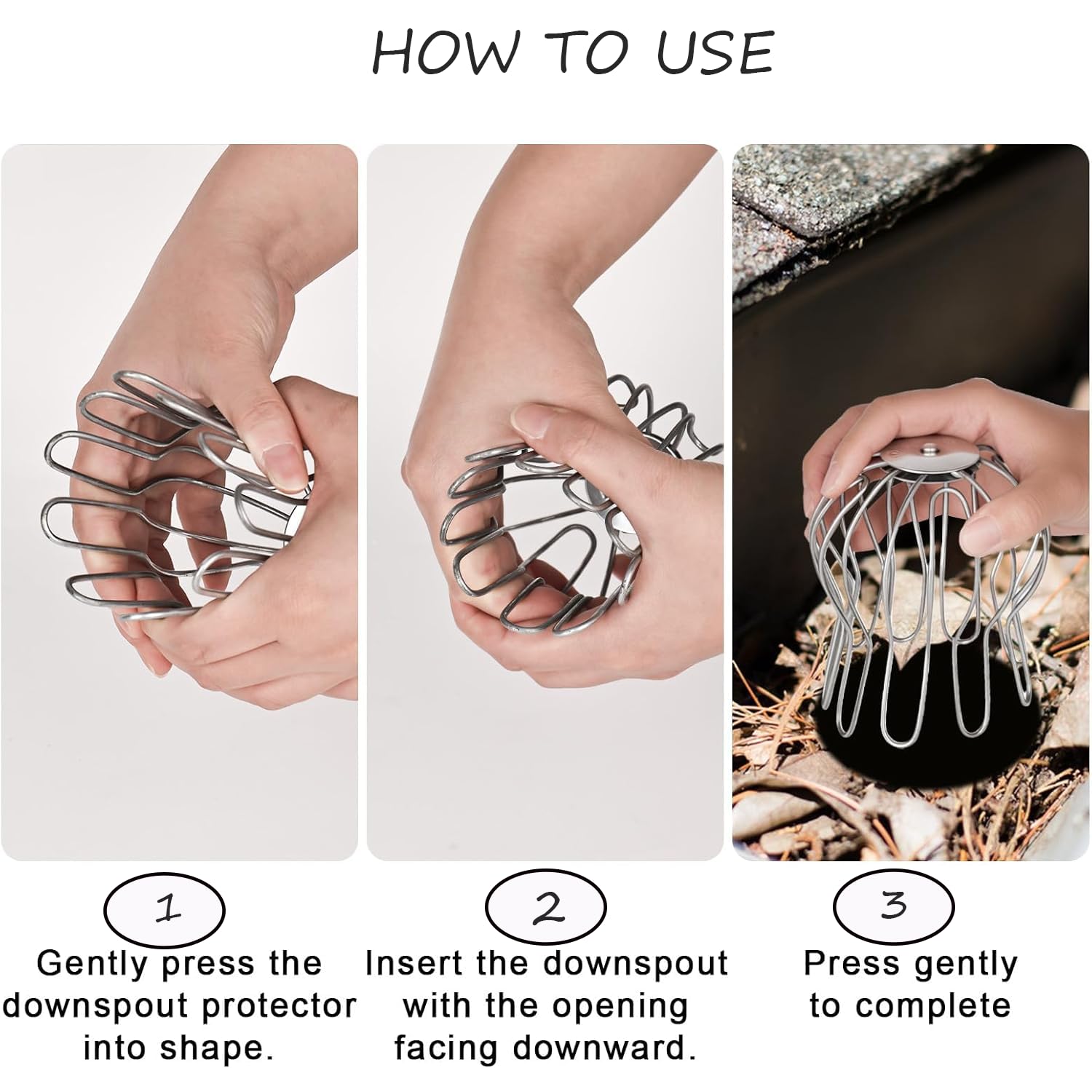 Protection Anti-Feuilles Gouttières, Gouttières Galvanisées, Gouttières Réglables De 90 à 100 Mm, Filtre Gouttiere, Crepinette Gouttiere, pour PVC Tuyau De Descente (4, Argenté)