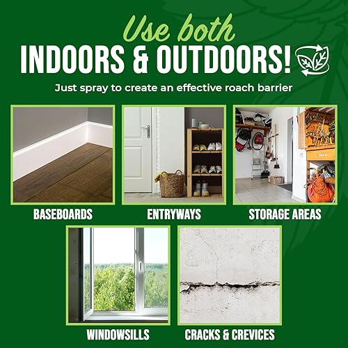 Miniatura 5 de Mighty Mint Spray repelente de cucarachas con aceite de menta – Asesino natural de cucarachas para uso en interiores y exteriores – Control