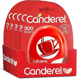 Canderel Sweetener 300 Tablets - Zero Calorie and Diabetic Friendly Sugar Alternative - Pack of 5 (1500 tabs)