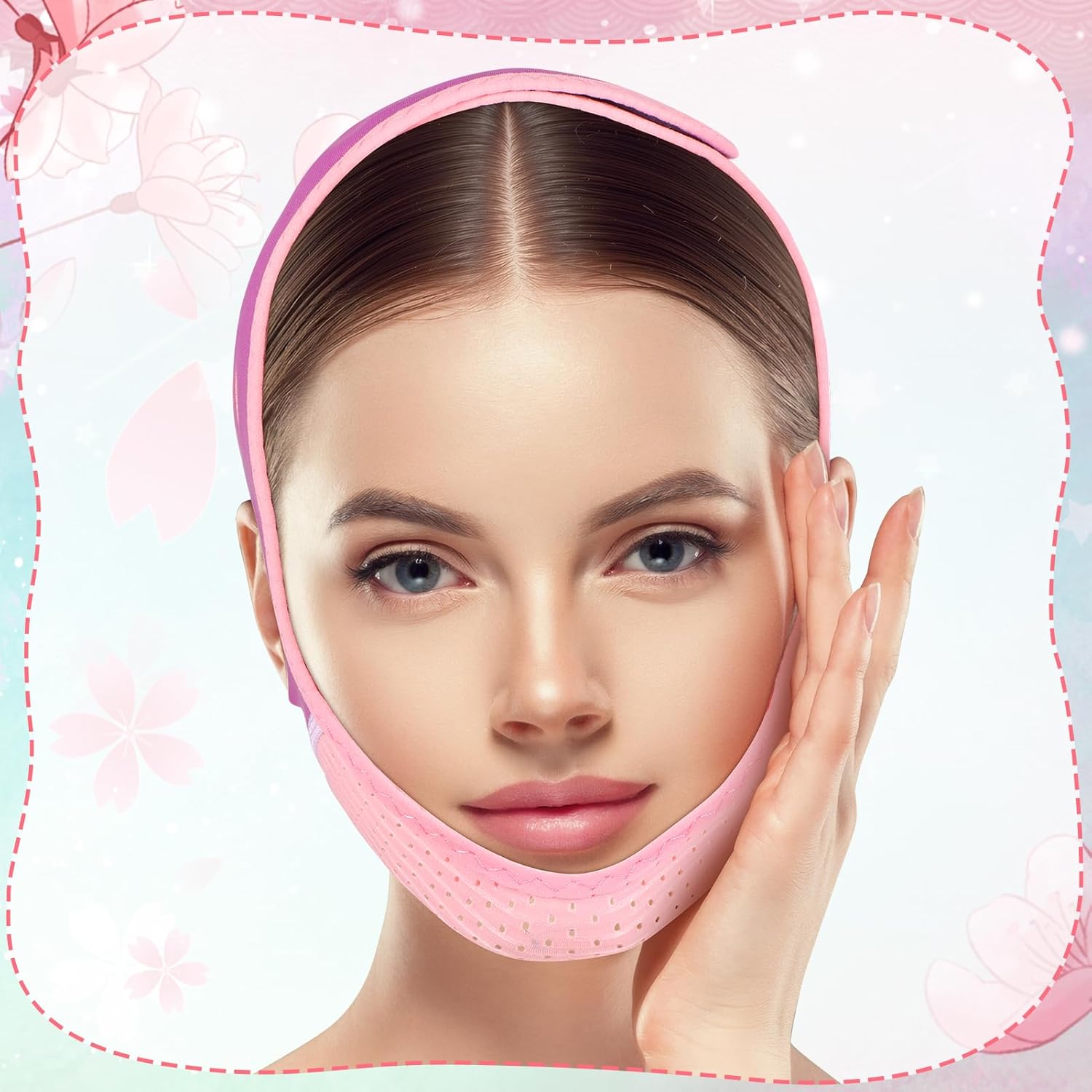 V Line Lifting Mask Chin Strap for Sleeping 2 Pcs, Adjustable Reusable Jaw Exerciser Strap Face Lifting Belt Facial Slimming Straps Double Chin Reducer, Sagging Prevention - Image 6