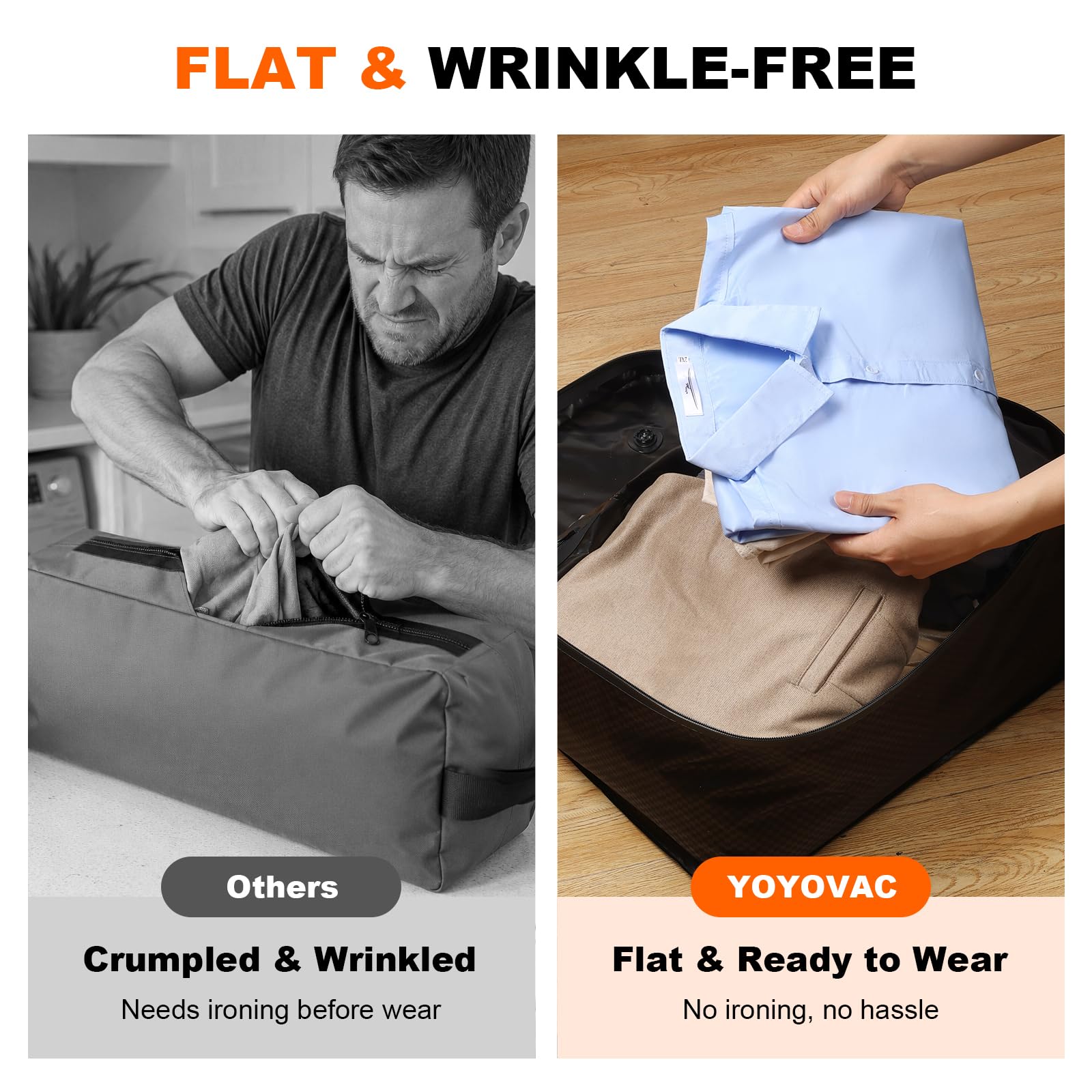 Sacchetti di compressione sottovuoto con pompa wireless, sacchetti salvaspazio per bagagli, 90% di compressione in 1 minuto, IP68, riutilizzabili, adatti per valigie da 20/24/28 pollici