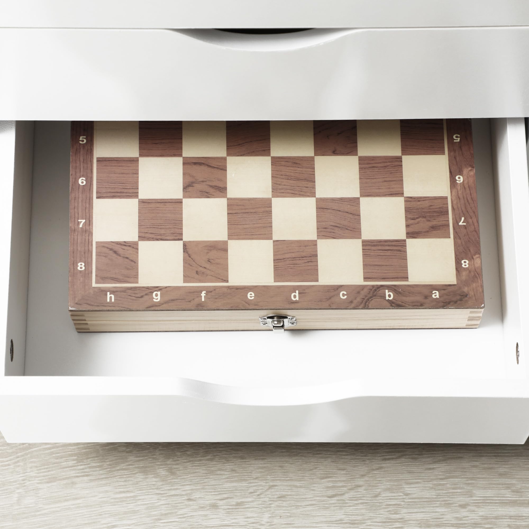 Vinsetto Cassettiera Ufficio con 4 Ruote 4 Ripiani 38x40x86.8 cm Bianco | 3 Cassetti, Schedario Portadocumenti, Legno MDF