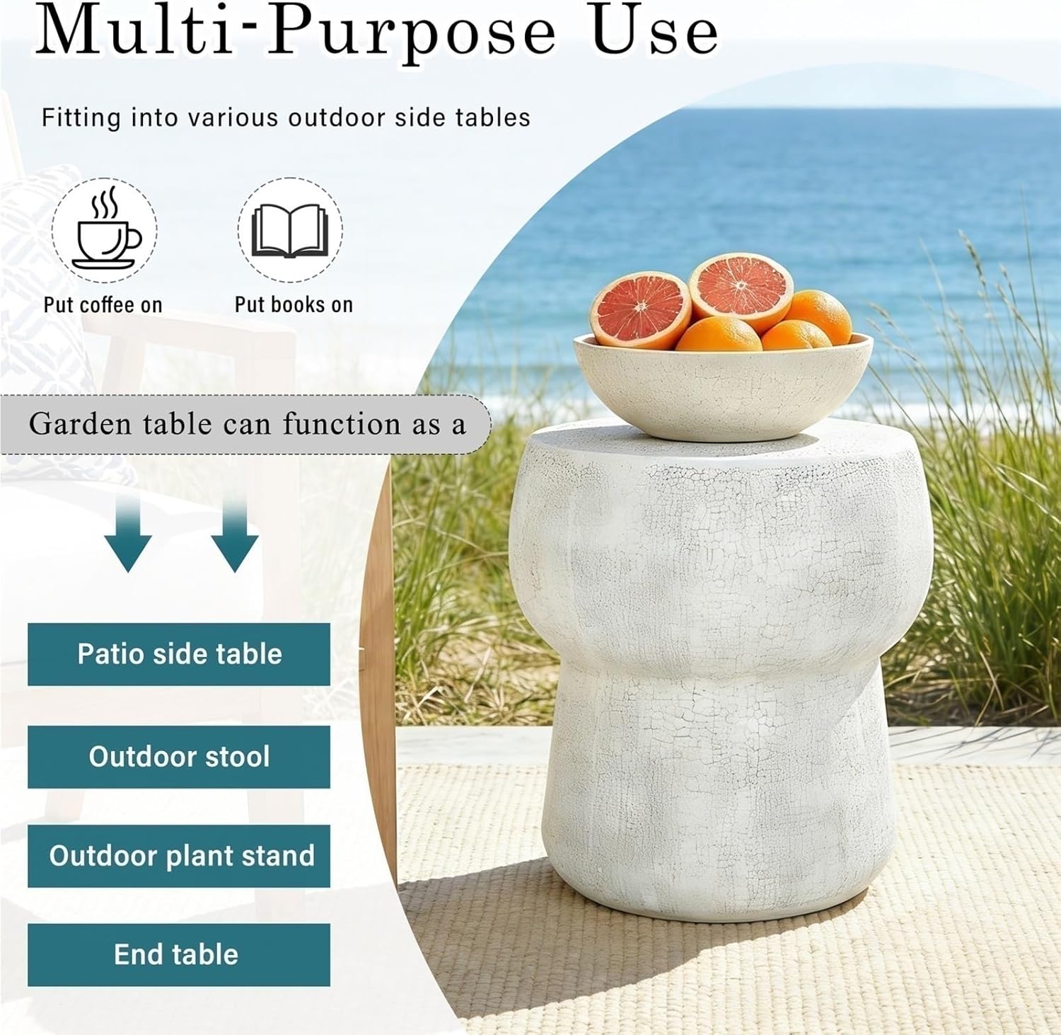 Outdoor Side Table Suits Varied Settings, Brings Functional Value to Open-air Seating Groups and elevates Comfort in Everyday Moments.